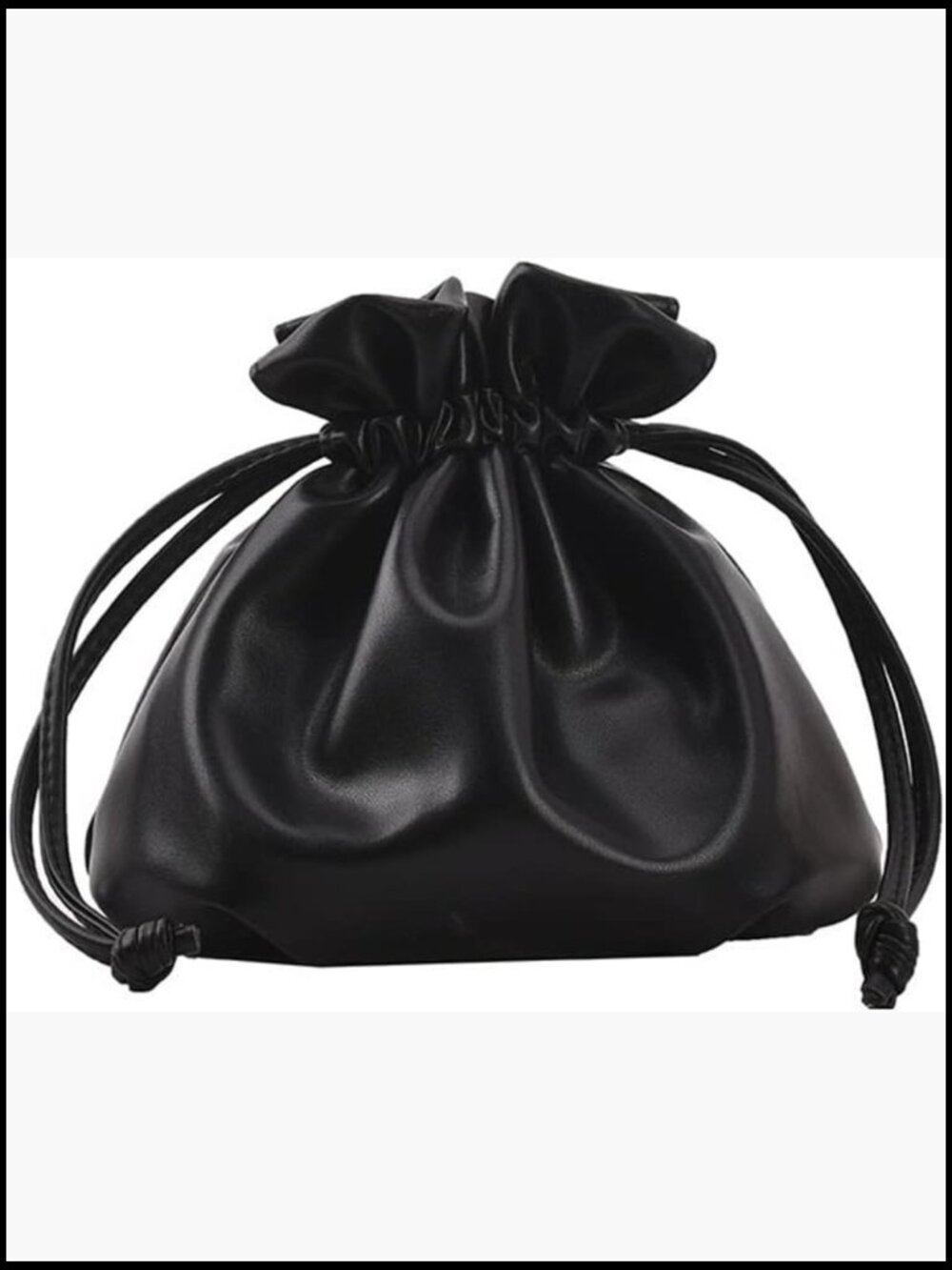 Small Leather Drawstring Bucket Bag Crossbody Hobo Satchel Purse Shoulder Bag